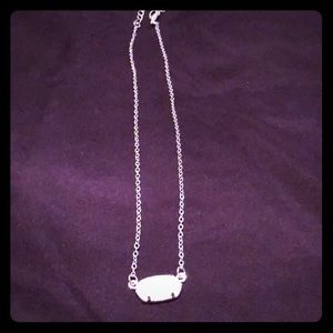 Silver with white stone necklace